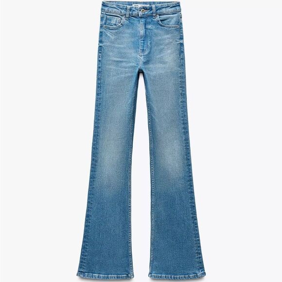 ZARA FLARE Z1975 JEANS WITH A HIGH WAIST - Picture 3 of 4